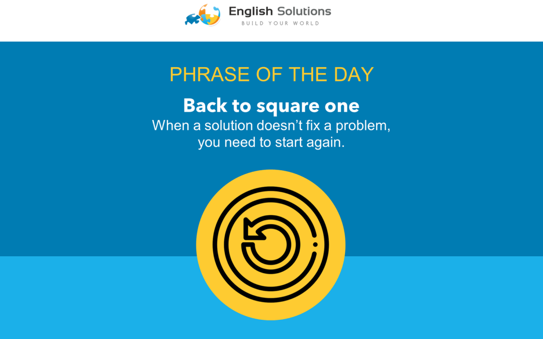 Phrase of the day: Back to square one