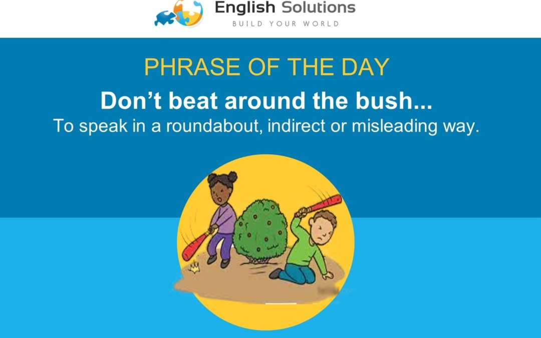 Phrase of the day: Don’t beat around the bush